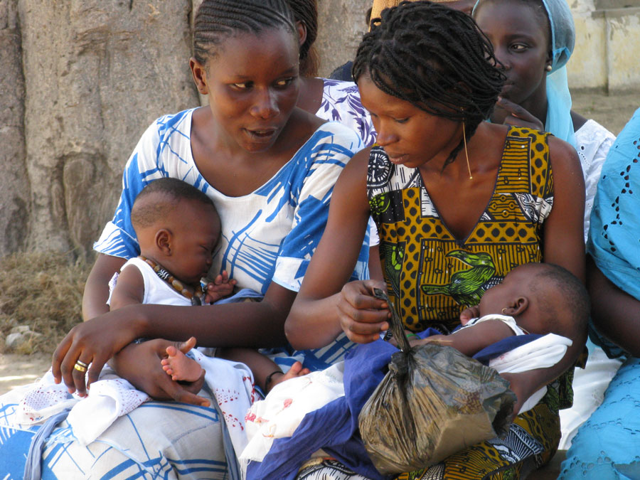 Women in Senegal at health clinic.