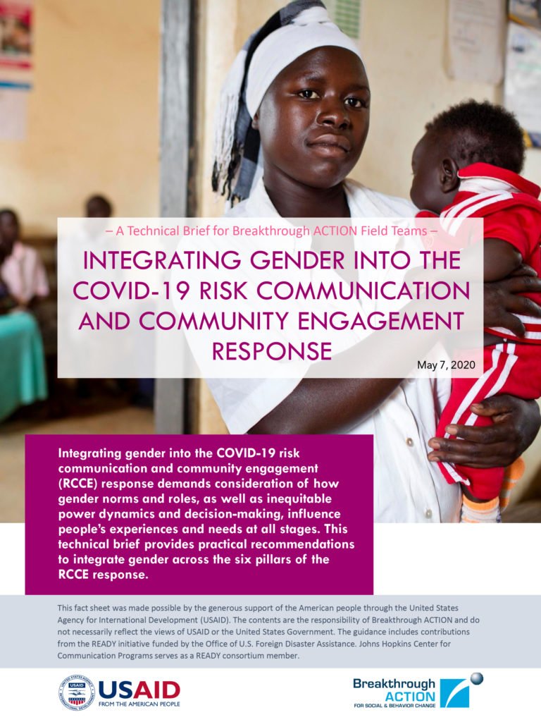 Integrating Gender into the COVID-19 Risk Communication and Community Engagement Response