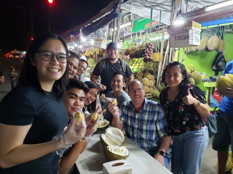 Durian with the PHI ReachHealth Team in Davao 2019
